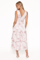 Natarsha Maxi Dress - White Pink Floral