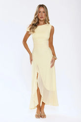 Darling At Dusk Long Sleeve Maxi Dress Yellow