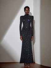 Black Evening Dress with Diamond Embellishments