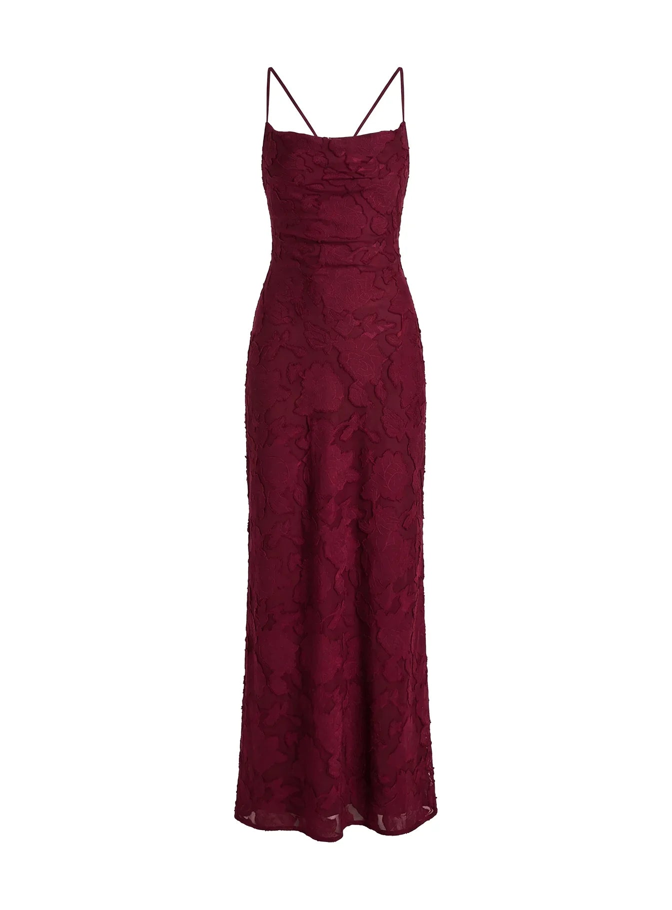 Celena Maxi Dress Burgundy Burnout