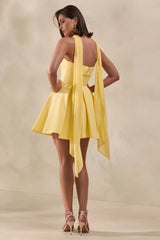 Bruna | Lemon Bandeau Skater Mini Dress